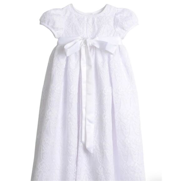 Pippa + Julie NWT White Christening Gown & Cap Infant White 12 Month - Picture 2 of 4